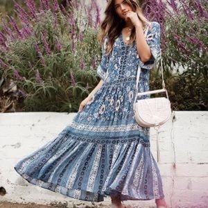 NWOT Spell and the Gypsy Designs Collective Zahara Maxi Dress XS Blue Floral